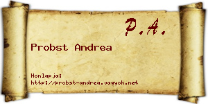 Probst Andrea névjegykártya